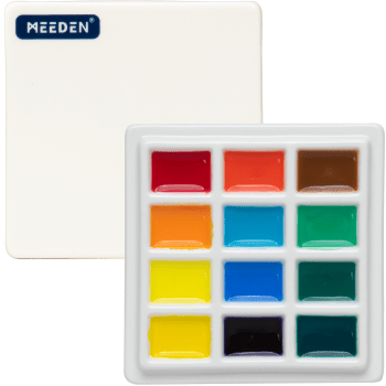 Porcelánová paleta čtvercová 12 důlků 9x9cm s víčkem
