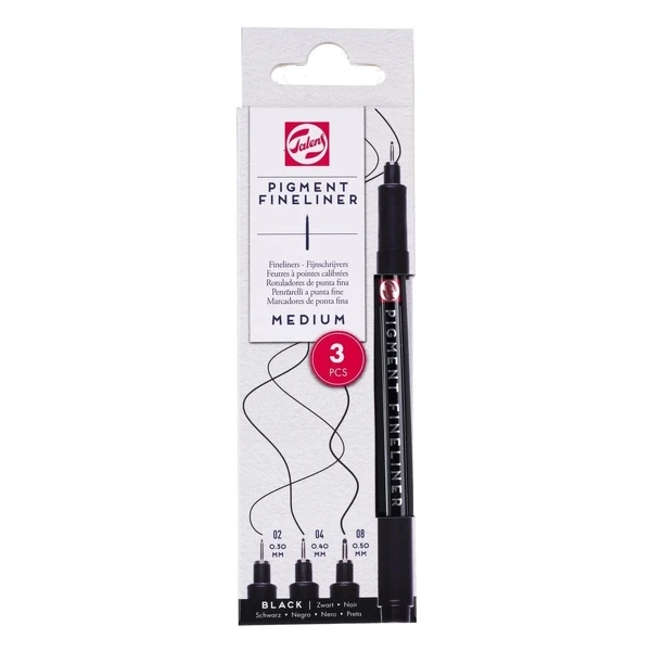 Sada technických fixů Talens Pigment Fineliner - Medium