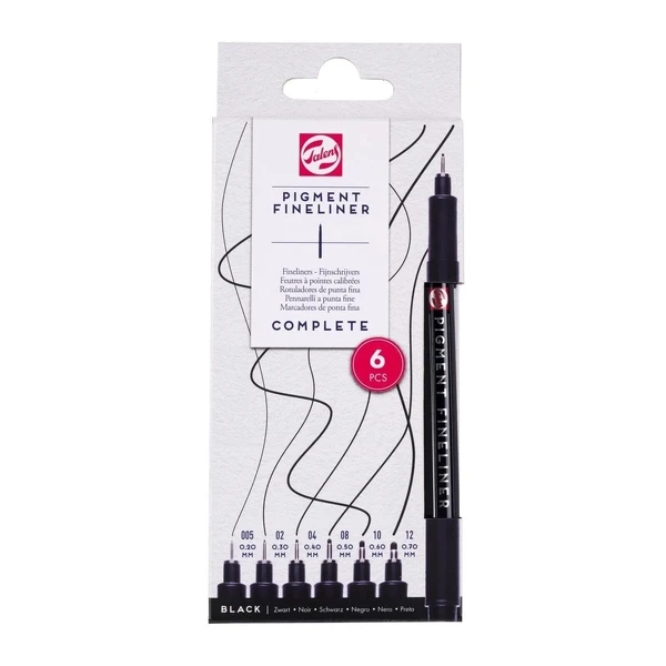 Sada technických fixů Talens Pigment Fineliner - kompletní sada