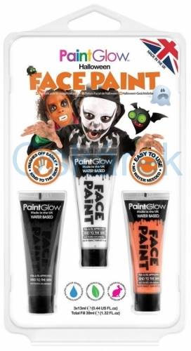 Sada barev na obličej Halloween 3x13ml