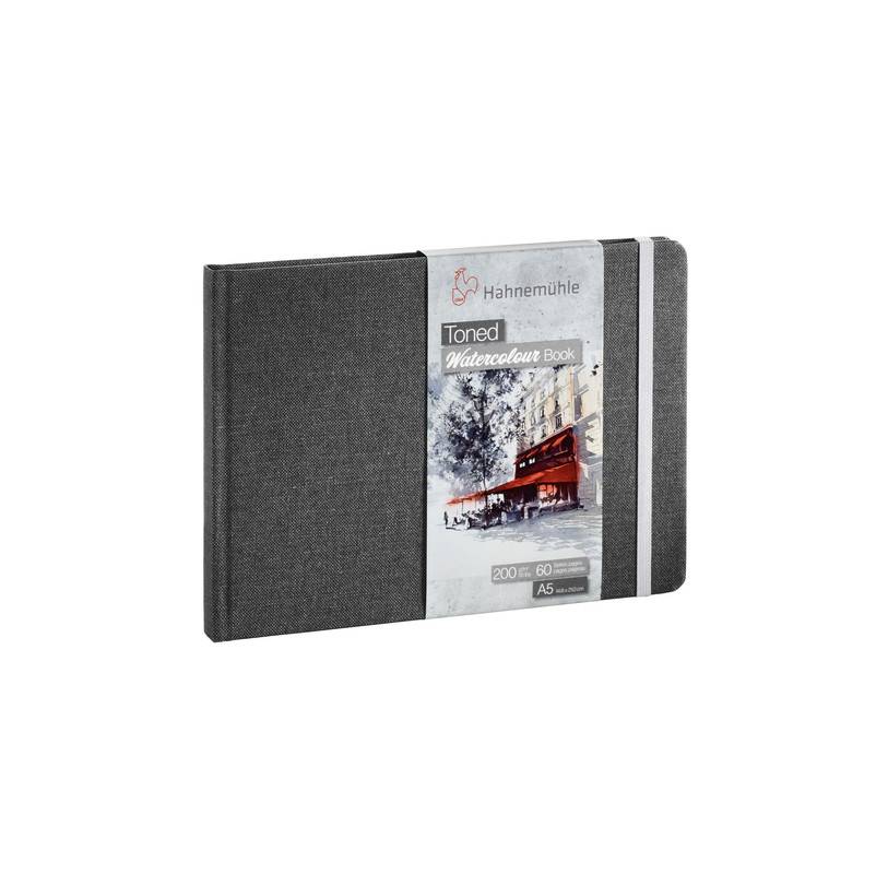 Toned Watercolour Book A5 na šířku - šedá